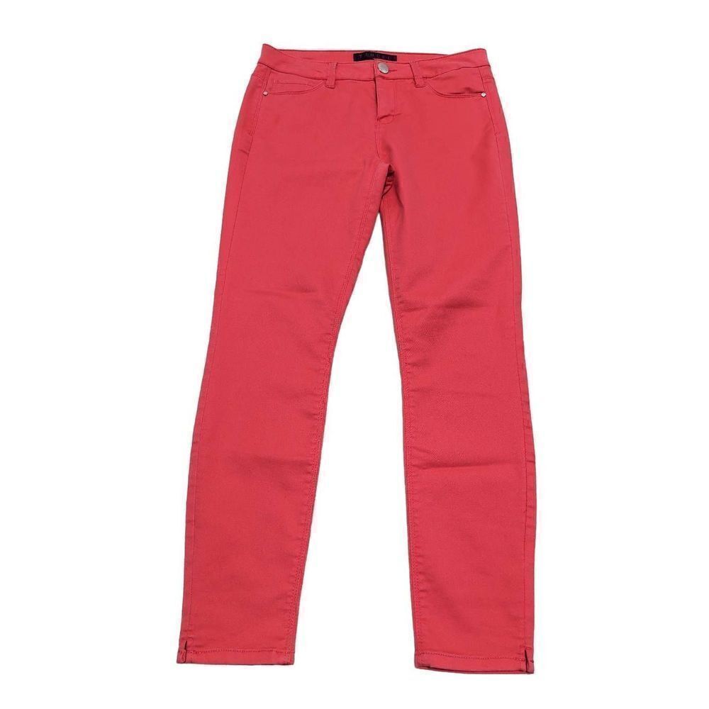 Tinsel Denim Couture Women's Orange Cotton Blend Stretch Skinny Jeans Size 28